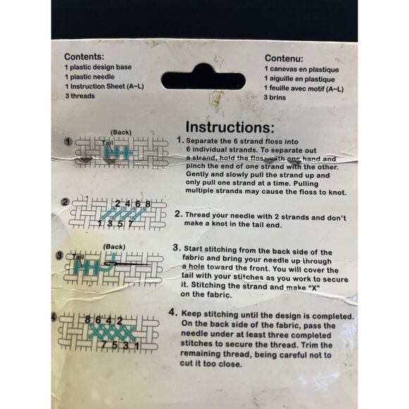 Crafter's Square Monogram Cross Stitch Kit A-L - New! - Picture 5 of 9